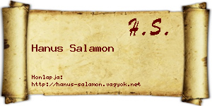 Hanus Salamon névjegykártya